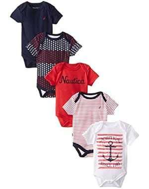 Nautica Baby Girls' 5 Pack Bodysuits