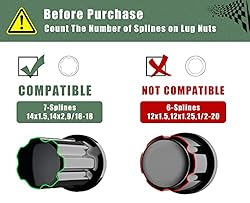 glorider 7 Spline Lug Nuts Key Tuner Large Socket