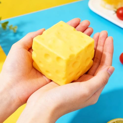 Butter Squishy, Sensory Cheese Block Slow Rise Squishy, 2026 New Adults Soft Novelty Rebounding Sensory Theme Cheese Butter Stress Balls, (a set of 2pcs)