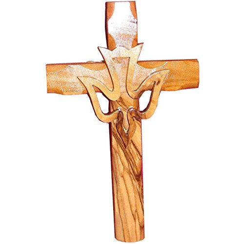 Zuluf Wall Hanging Wood Cross Olive Wood Dove Cross Religious Gift 12cm - CRS021