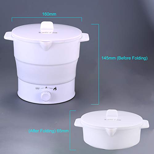 Portable Foldable Mini Electric Hot Pot Cooker, 1.2L Travel Heating