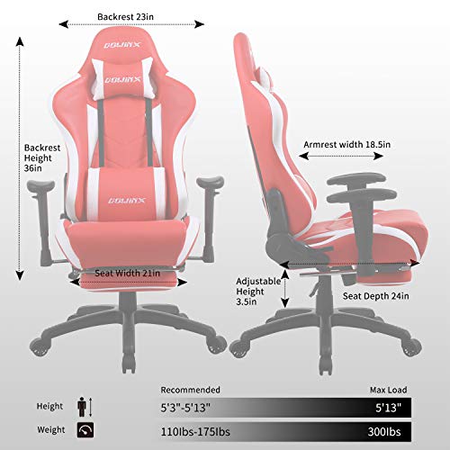 Dowinx Gaming Chair with Footrest Ergonomic Racing Style Recliner with