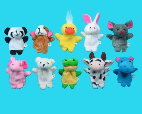 Tzou Soft Plush Animal Finger Puppet Set (10 Piece)