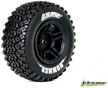 Louise RC #L-T3224SBTF Louise 1/10 SC-HUMMER Performance Short Course Tire Soft / Black Rim (Front) / Mounted for Traxxas Slash