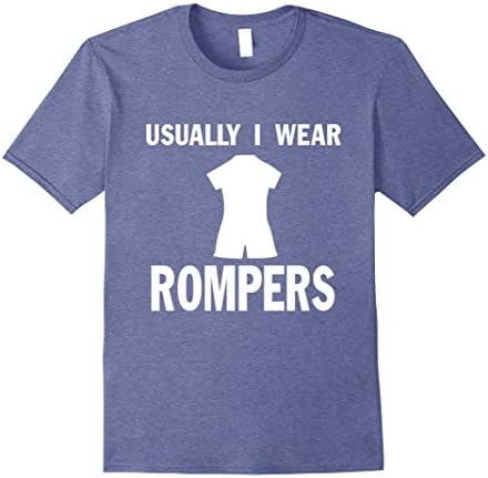 Mens Usually I Wear Rompers Jumpsuit Adult Onesie T Shirt XL Heather Blue