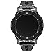 Areziir 20mm Slim Leather Bands Compatible with Samsung Galaxy Watch Active 40mm & Galaxy Watch 42mm Smart Watch, Genuine Leather Cute Replacement Band for Garmin Vivoactive 3 (Black/Black)