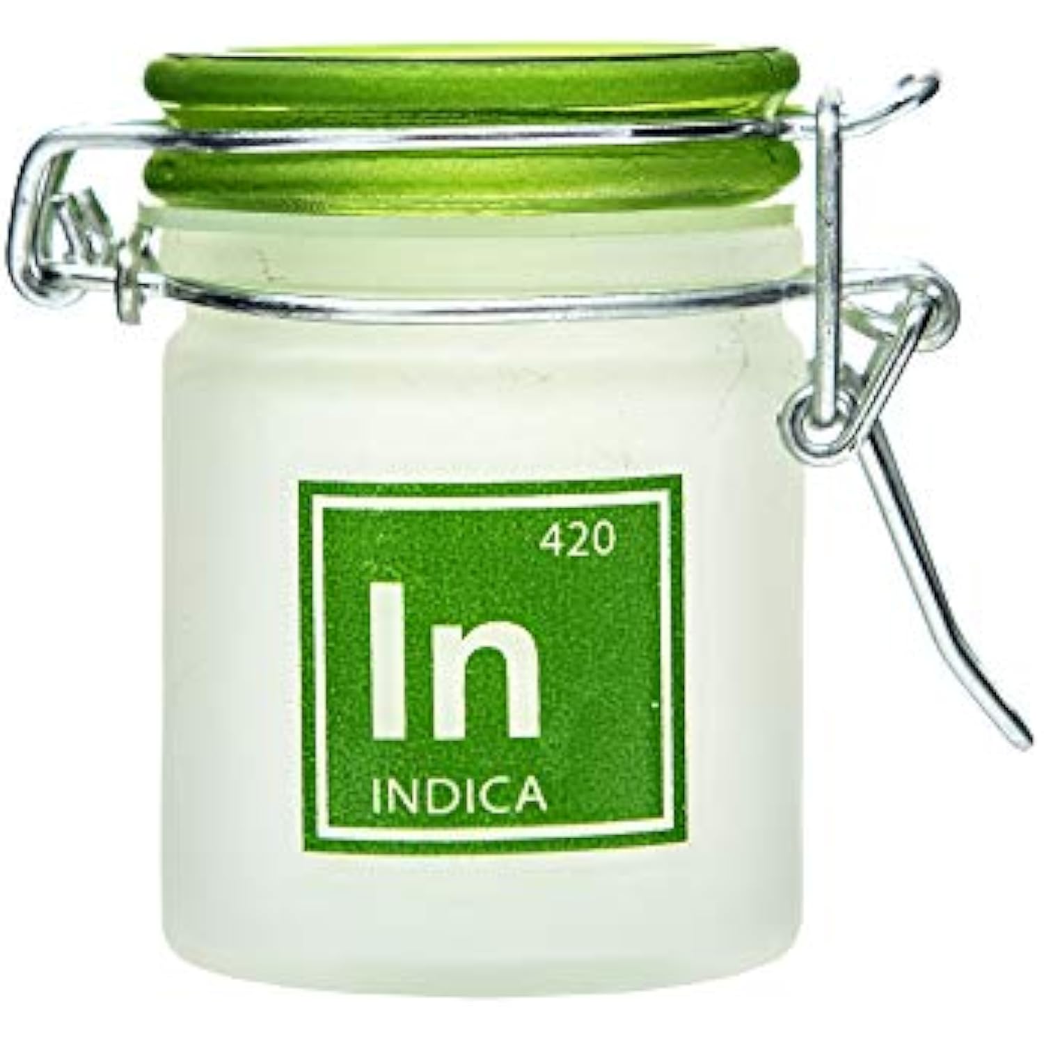 Airtight Glass Herb Stash Jar Indica Strain Medical Design, 1.5oz, 2.
