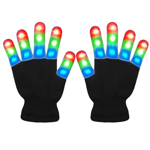 COLEDRE LED Gloves Girls Boys Toys Age 3-12 Years Old Light Up Gloves for Kids stocking stuffers Halloween Christmas Birthday Parties Gifts