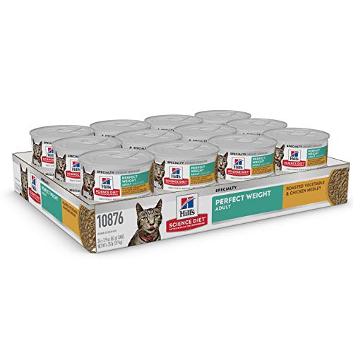 Hill's Science Diet Canned Wet Cat Food, Adult, Perfect Weight for Weight Management, Roasted Vegeta - //medicalbooks.filipinodoctors.org