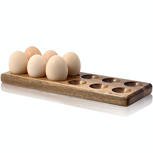 Rustic chicken egg holder and tray as fresh egg holder countertop or