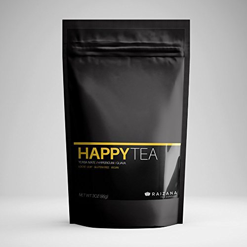 Happy Tea: St. John's Wort Yerba Mate Hibiscus Herbal Tea Natural remedy for Good Mood 3oz 40 Cups BEST VALUE