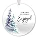 DIGIBUDDHA 1st Christmas Engaged Ornament Engagement Party Gifts for Couple, First Xmas as Fiance Fiancee Man Woman Gay Present Ceramic Keepsake 3