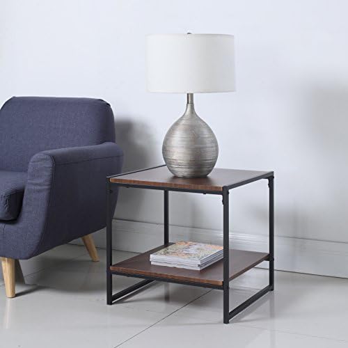 Madison Home Modern 20 Inch Square Side Table / End Table / Coffee Table Brown Brown Finish