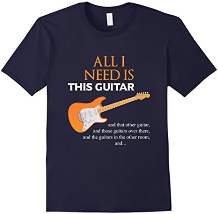 Men's All I Need Is This Guitar Shirt Large Navy