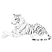 BRUBAKER White Plush Tiger 28 Inch Stuffed Animal