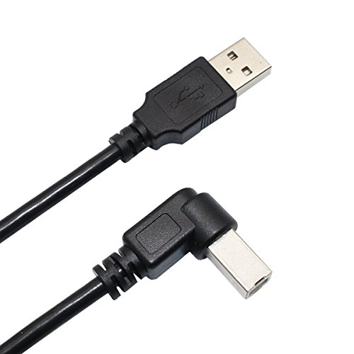 25ft Right Angle USB Cable for: HP Deskjet F4180 All-in-One Printer/Scanner/Copier - Black