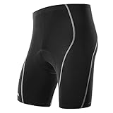 Men’s Cycling Shorts with 3D Pad - 8 Panels Anatomic, Jet Black with Classic Design (XL, Black)