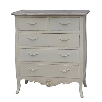Casamore Devon Shabby Chic 5 Drawer Chest Of Drawers 2 Over 3