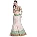 Janasya women's Pink net Lehenga with border