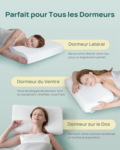 Releep Height Adjustable Pillow, Ergonomic Cervical Orthopaedic Memory Foam Refreshing Pillow