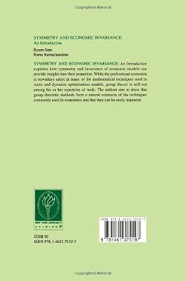 Symmetry And Economic Invariance An Introduction By Ryuzo - 
