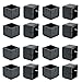Chair Leg Floor Protectors, WarmHut 16pcs Black Silicone Table Furniture Leg Feet Tips Covers Caps, Felt Pads, Prevent Scratches, Wood Floor Protector (Square)(Black)