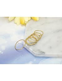 Milacolato - Anillos apilables de acero inoxidable de 7 a 14 piezas, 0.039 in, para mujeres y niñas, ajuste cómodo, talla 3-9