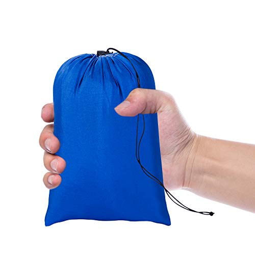 OIMYE Sand Proof Beach Blanket Huge Ground Cover 9′ x 10′ for 7 Adults Compact Outdoor Sandless Beach Mat Made from Strong Parachute Nylon Includes Built in Sand Anchors & Zippered Valuables Pocket