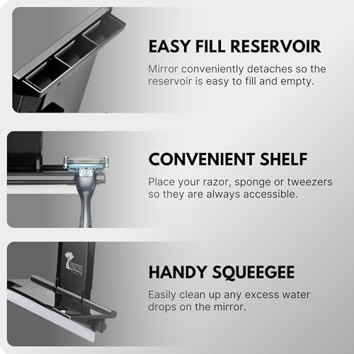 ToiletTree Products Fogless Shower Mirror - Anti-Fog Mirror - Adjustable Shaving Mirror with a Squeegee - Rust-Proof, Impact-Resistance Bathroom Shower Mirror - Tall