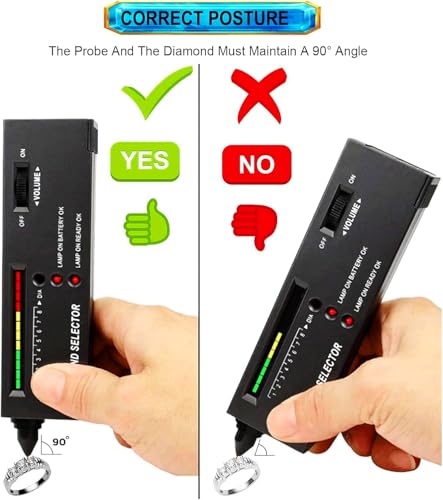 Professional Diamond Tester Pen, High Accuracy Jewelry Diamond Tester, Electronic Diamond Gem Tester and Tester Pen 60X Magnifying Glasses Tool Kit for Novice Expert (Diamond Tester Pen)