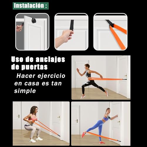 Zaffaella Bandas de Resistencia 13 PCS,Ligas de Resistencia para Ejercicio, Fuerte Bandas Elásticas para Pull Up & Crossfit - con 2 Ancla de Puerta, 2 Manijas, 2 Ganchos y Bolsa, Gimnasio