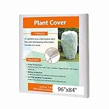 Agfabric Plant Cover Warm Worth Frost Blanket - 0.95 oz H96''xW84'' Shrub Jacket, Rectangle Plant Cover for Season Extension&Frost Protection