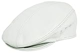 PEBBLEDCOWHIDE LEATHER FINE IVY DRIVER CAP MADE IN USA VARIOUS COLORS (L/XL (7-1/4 - 7/-3/8), WHITE)