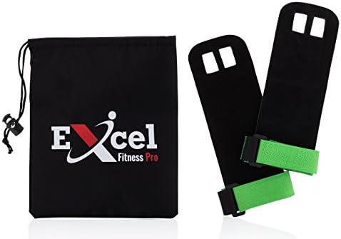 Gymnastics and CrossFit Hand Grips Bright Colored Straps with a Textured Leather Grip Seven Bright Colors Available One Pair with a Nylon Bag and a 100%! (Green/Small)