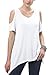 Urban CoCo Women's Vogue Shoulder Off Wide Hem Design Top Shirt - Large - White