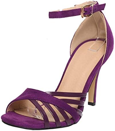 KIKIVA Women Ankle Strap Peep Toe Sandals Stiletto High Heel Latin Dance Shoes