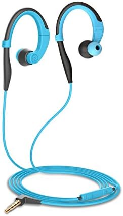 Pisen Sport Headphones, Waterproof Sweatproof Stereo Headset 3.5mm with Earhook, Running / Gym / Workout Earpiece, In-ear Headset with Microphone and Control, Earbud Earphone for iPhone 6 and iOS