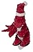 goDog Christmas Bubble Plush Santa Dragons Squeaky Plush Dog Toy, Chew Guard Technology - Red, Large