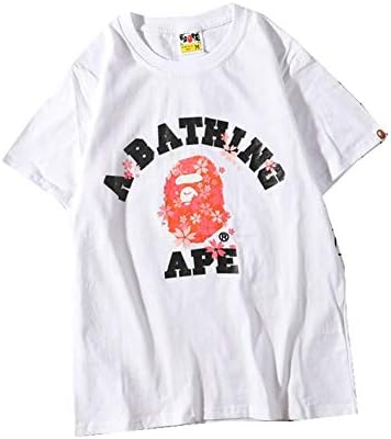A Bathing ape Summer Youth Print T-Shirt Cartoon Casual Round Neck Loose Short Sleeve