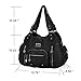 Hynes Victory Multi Front Pockets Shoulder Bags (Black)