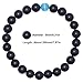 Men Bracelet-Natural Genuine Matt Black Agate Gem Bead, maxin 8MM Healing Power Crystal Elastic Bracelet
