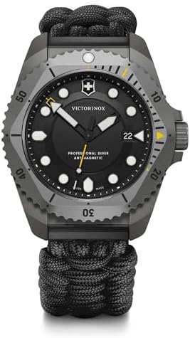Amazon.com: Victorinox Dive Pro Quartz Black Dial Yellow Rubber