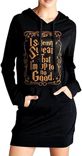 Elegant I Solemnly Swear That I Am Up To No Good Long Sweatshirt Drawstring Womens For Winter