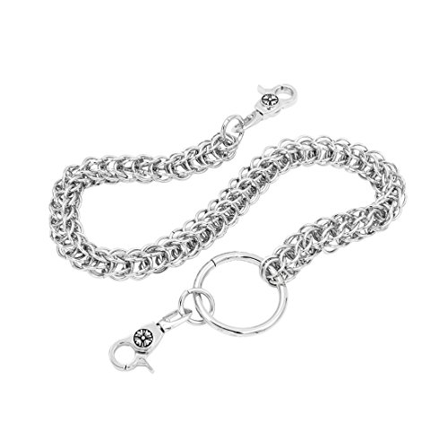 Uniqsum Heavy Duty Metal Monster wallet chain Extreme Beast Cuff Biker Punk Key chain (Silver)