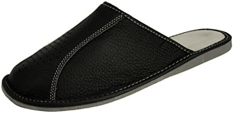 Slippers Comfort Genuine Natural Leather Slip On House Shoes for Men UK Sizes 6 7 8 9 10 11
