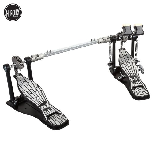 ddrum MDBP Mercury Double Bass Drum Pedal, Chrome and Black