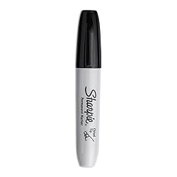 Sharpie Permanent Markers, Chisel Tip, Black, 4 Count