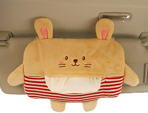 Calcifer Cartoon Animal Auto Car Sun Visor Tissue Box Handy Paper Napkin Holder Clip (Rabbit)
