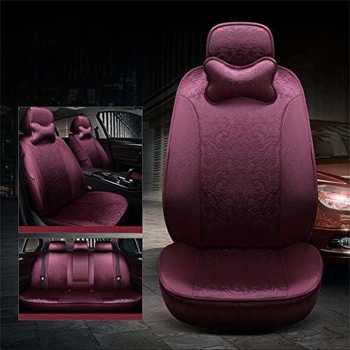 Car Seat Cover, All-inclusive Cloth Craft Five-piece Four Seasons Universal Seat Mat (Color : BROWN-F)
