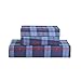 Vaulia Lightweight Microfiber Duvet Cover Set, Plaid Printed Pattern Design, Blue - Queen